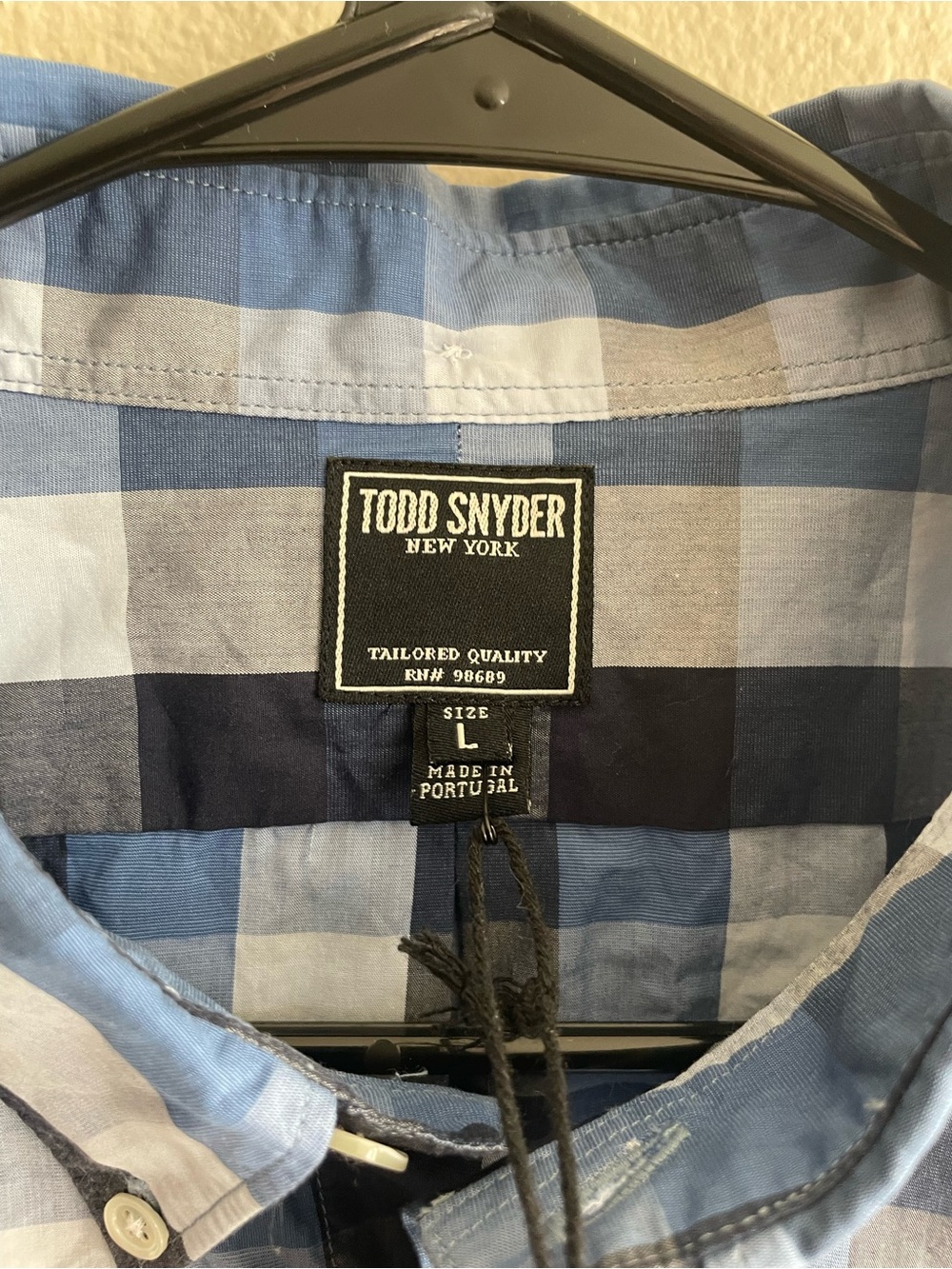 Todd Snyder Men's Blue Multi-Check Button-Down Shirt - Picture 9 of 16